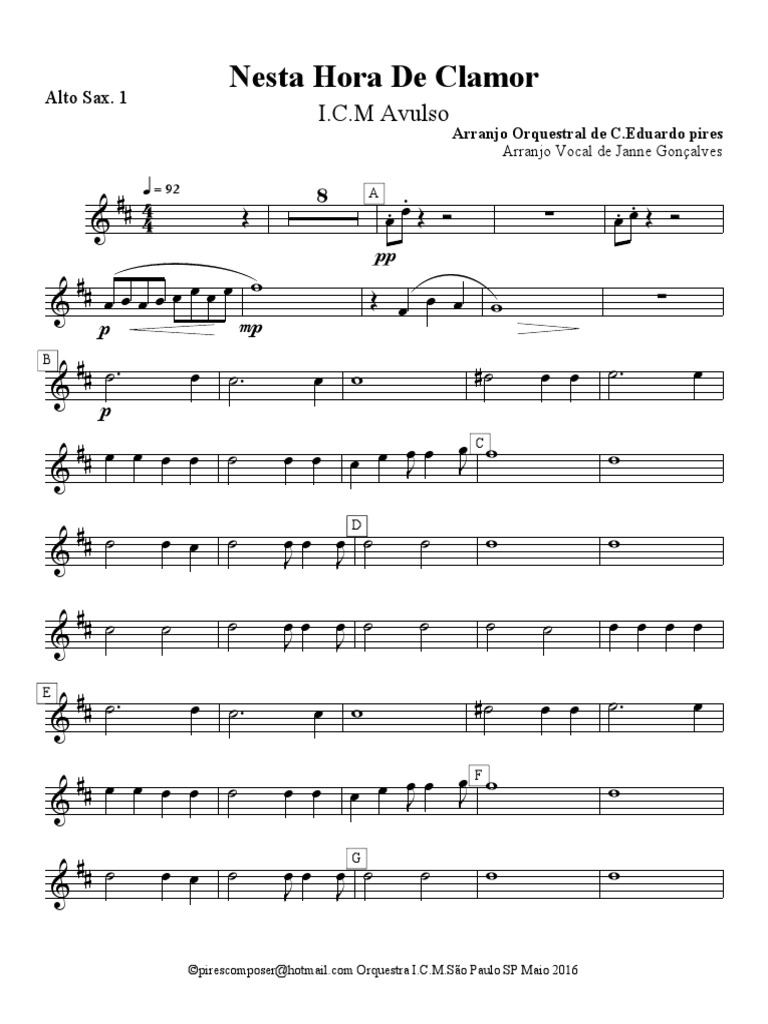 Nesta Hora de Clamor Alto Sax. 1 PDF