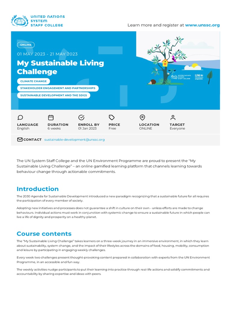 My Sustainable Living Challenge | PDF