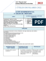 Lista de Utiles 2022 Cuarto Grado