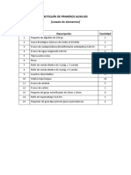 Botiquín de Primeros Auxilios Listado