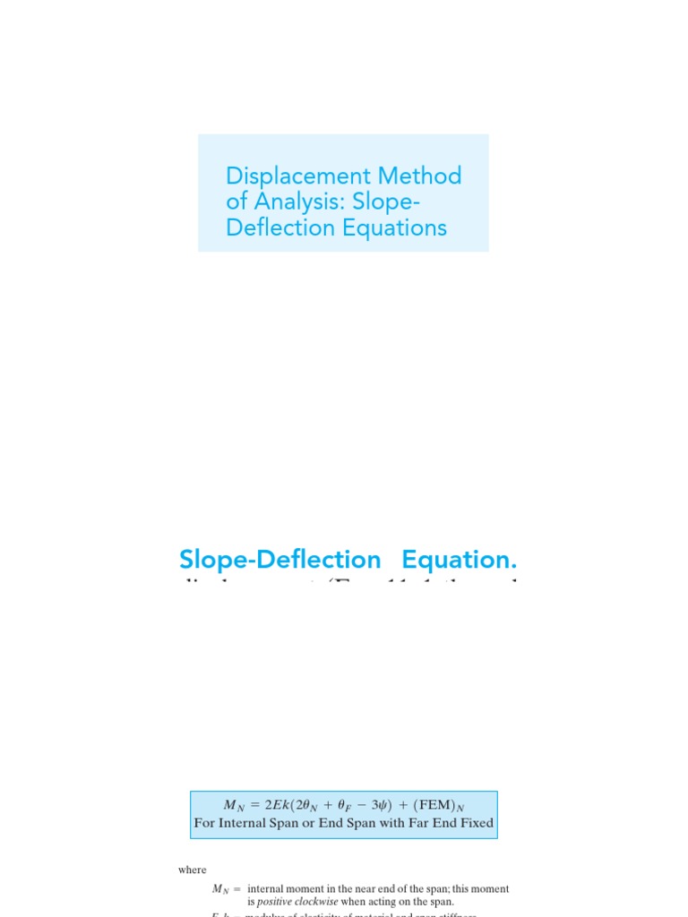 Slope Deflection Method Pdf Angle Classical Mechanics