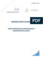 Memoria Institucional ONCAE - Año 2021 PDF