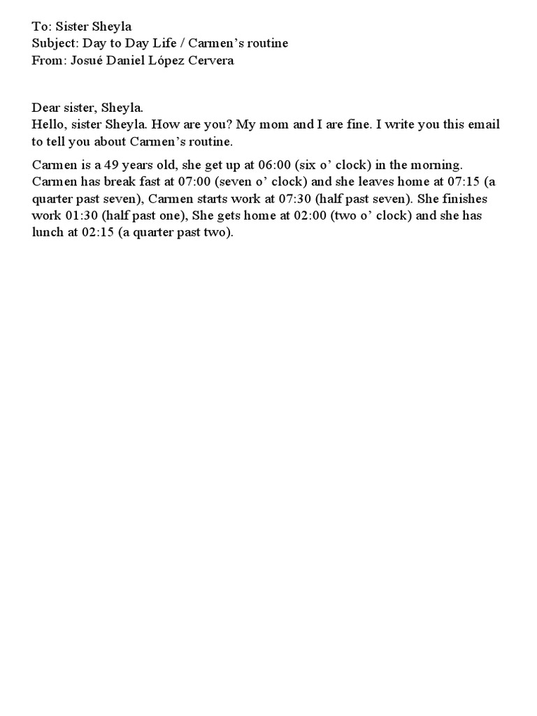 Carmen's Routine PDF