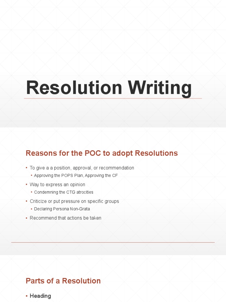 Resolution Writing | PDF