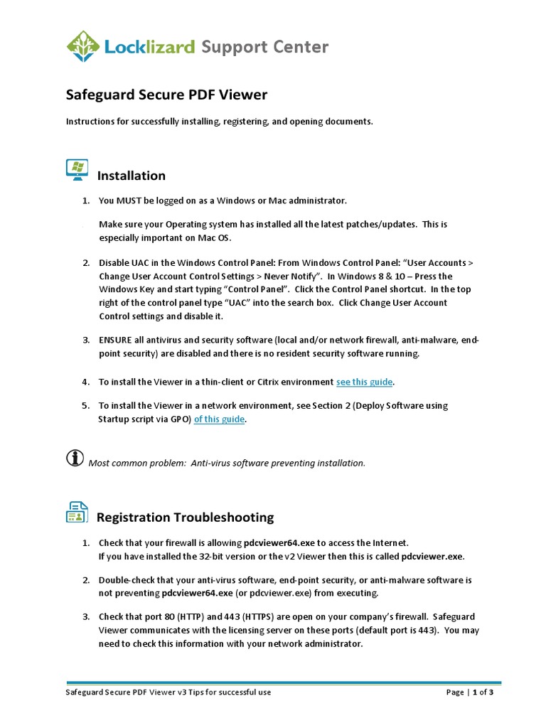 Secure PDF Viewer Setup Guide | PDF | Installation (Computer Programs ...