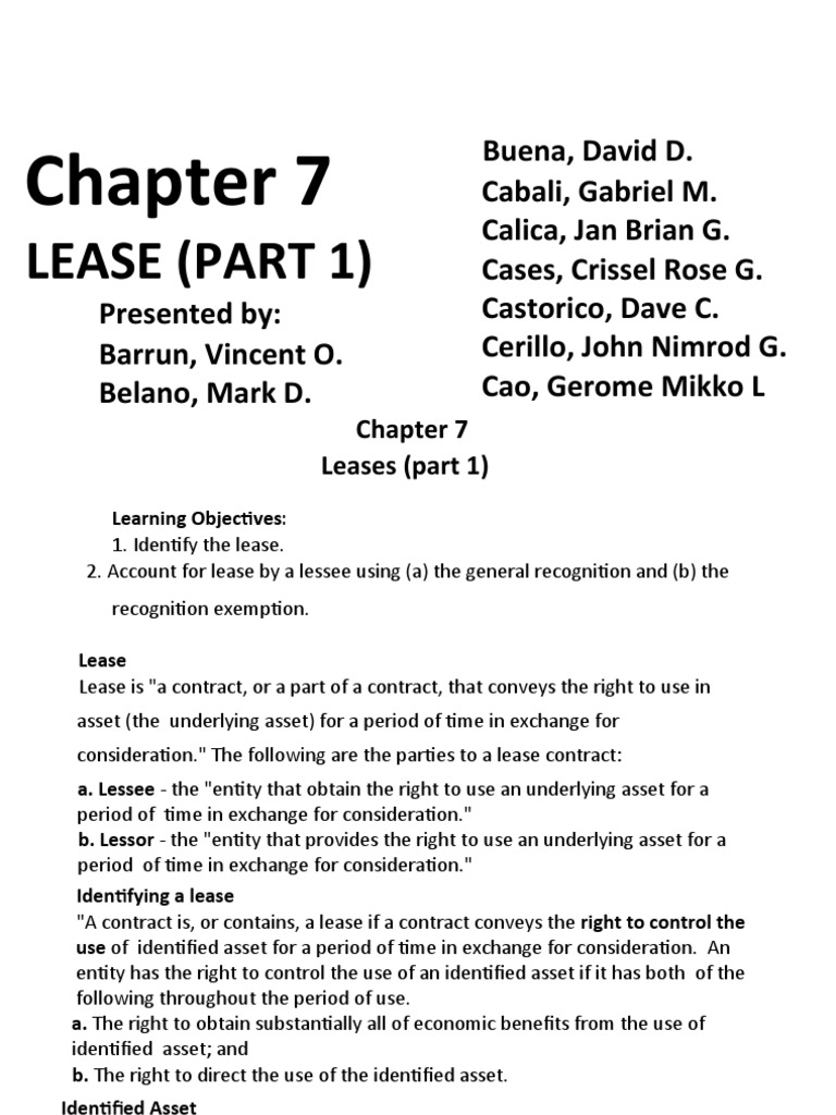 IA2 - Chapter 7 Leases Part 1 | PDF | Lease | Depreciation