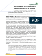 Comu#029 2023 Supersalud Prórroga Vigilancia Especial EPS Asmet Salud