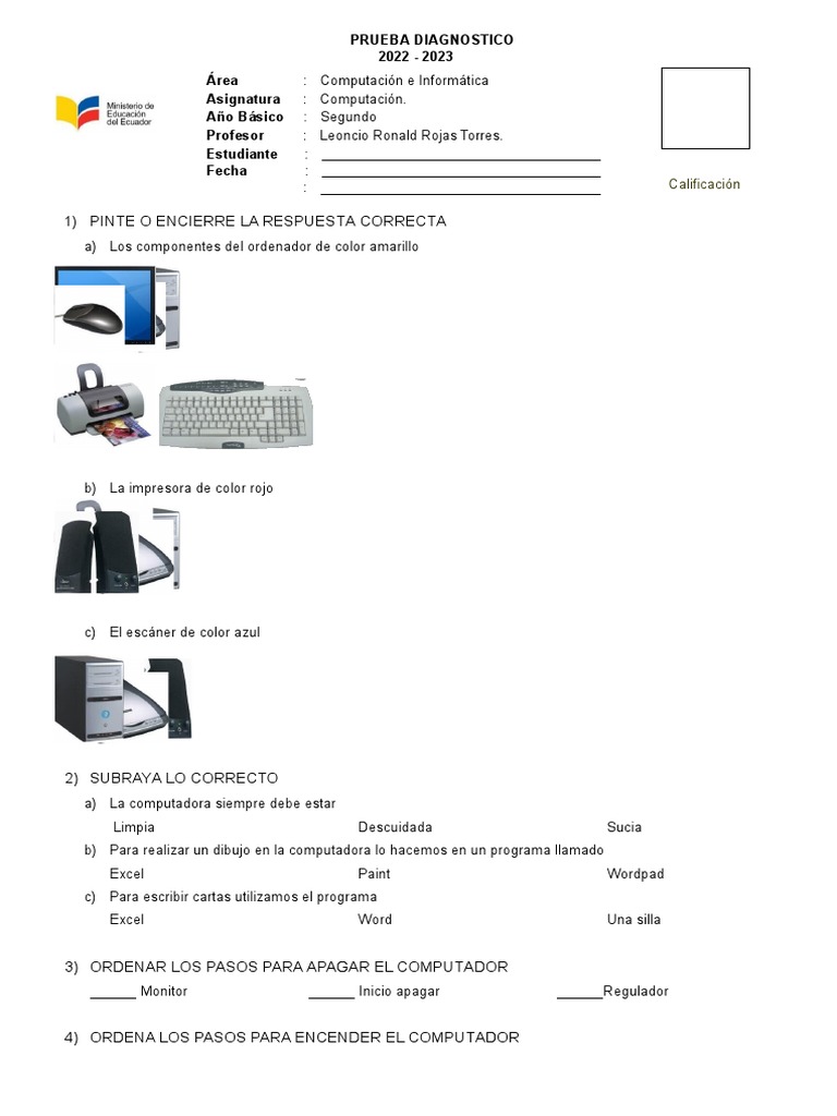pruebadediagnostico2doa10mo-140402134433-phpapp01 | PDF | Periférico ...