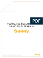 Política de Seguridad y Salud en El Trabajo