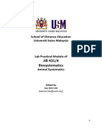 JIB531 Lab Practical Module - 3 and 4 - Wet Specimen and Phylogenetics PDF