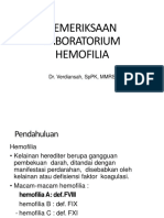 Pemeriksaan Laboratorium Hemofilia: Dr. Verdiansah, SPPK, Mmrs