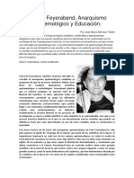 Barroso Tristán, José María - Paul K. Feyerabend, Anarquismo Epistemológico y Educación