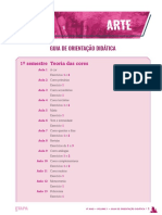 Guia de orientação didática sobre teoria das cores e arte