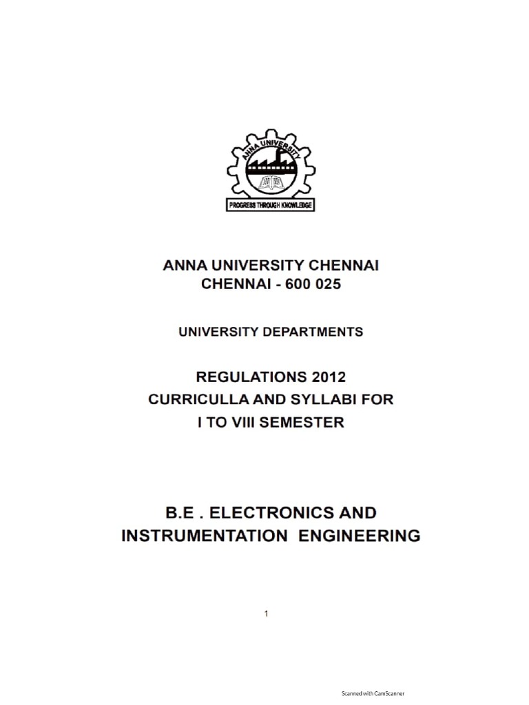 Electronics and Instrumentation Eng Syllabus PDF PDF