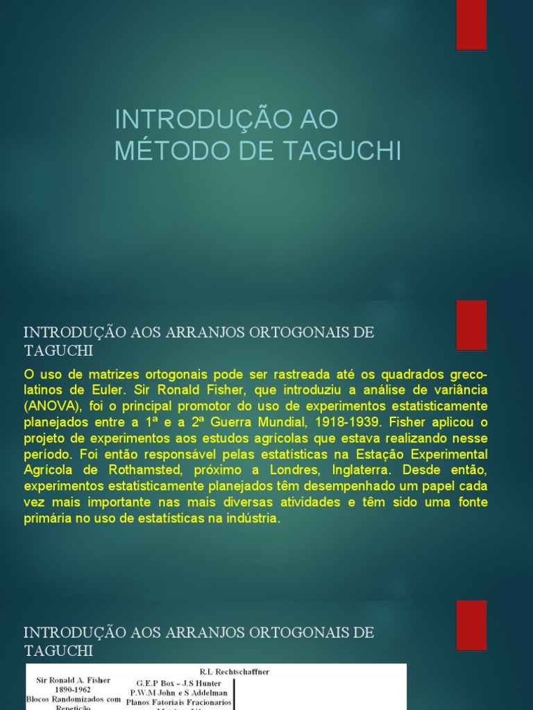 05 - Método de Taguchi | PDF | Ortogonalidade | Matriz (Matemática)