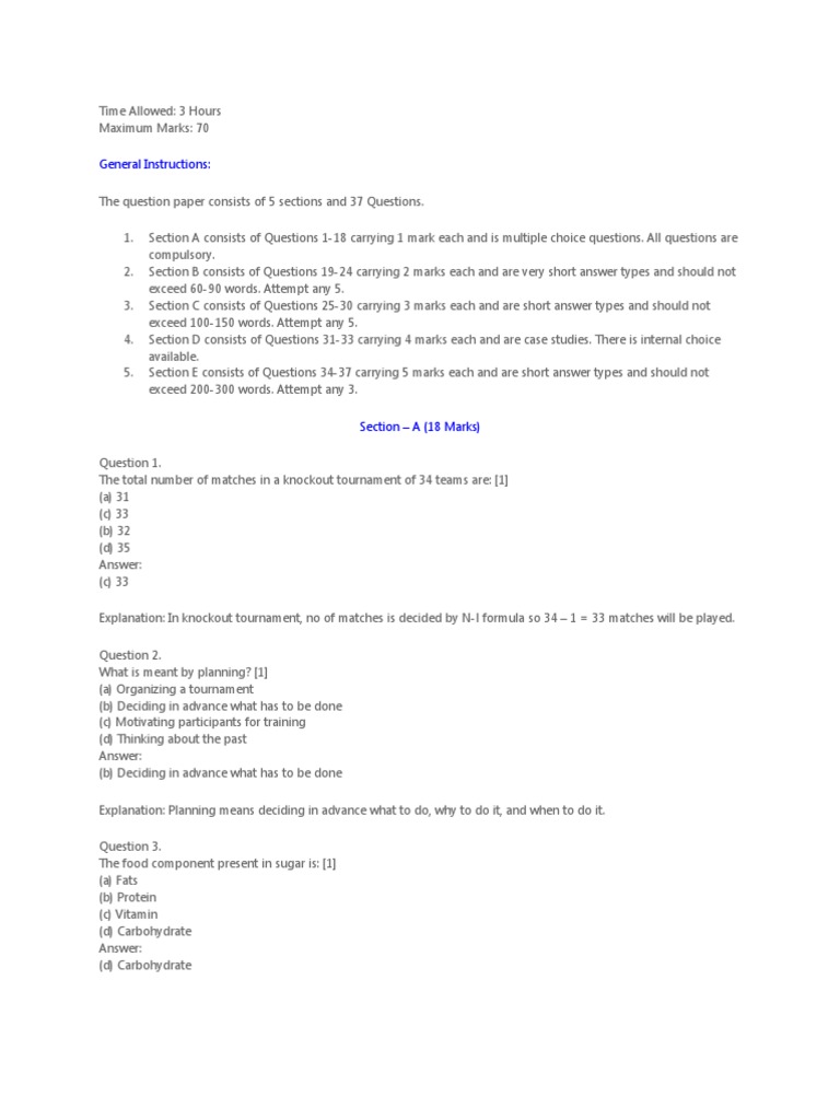 PE Sample Set-1 With Ans (22-23) | PDF | Flexibility (Anatomy) | Dieting