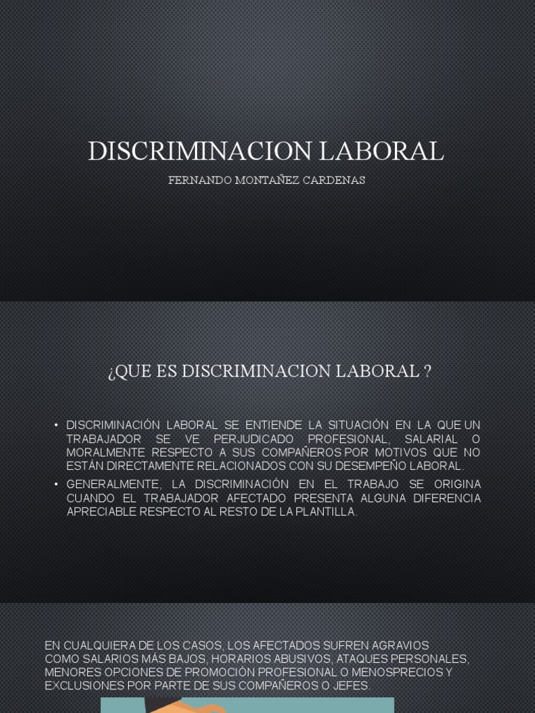 Tipos y Consecuencias de la Discriminación Laboral | PDF ...