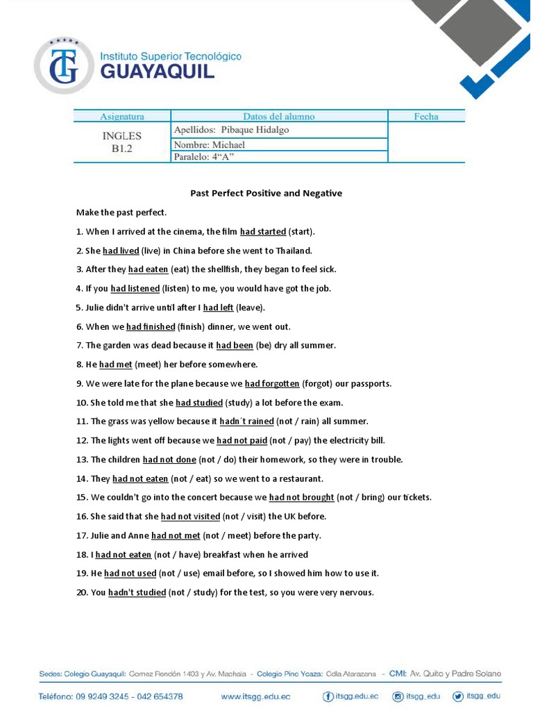 NEGATIVE PAST PERFECT intelligence overview