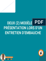 2 Modèles de Présentation Lors D'un Entretien D'embauche