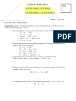 Examen de 3ro Química Mensual