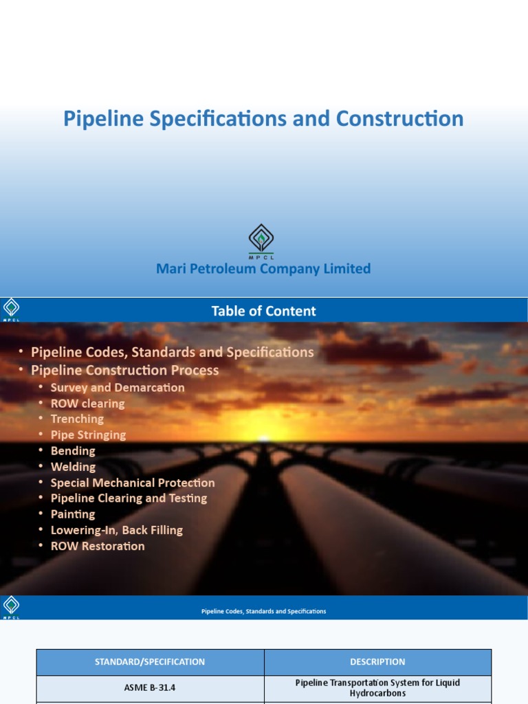 Pipeline Construction and Standards Guide | PDF | Pipe (Fluid ...