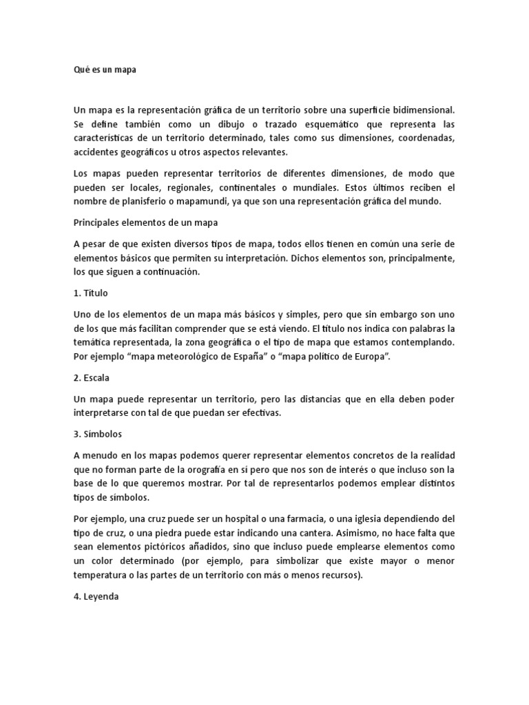 Qué Es Un Mapa PDF Mapa Cartografía