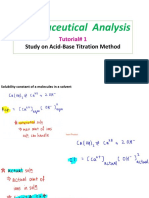 Pharmaceutical Analysis: Study On Acid-Base Titration Method