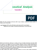 Pharmaceutical Analysis: Tutorial# 6