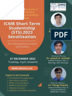 ICMR Short Term Studentship (STS) 2023 Sensitisation - 2