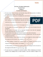 CBSE Class 7 Math Revision Notes on Fractions and Decimals