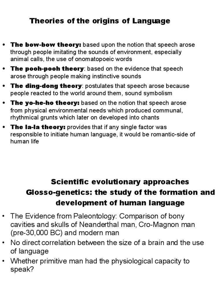 Theories of The Origins of Language by Rabia PDF | PDF | Origin Of ...