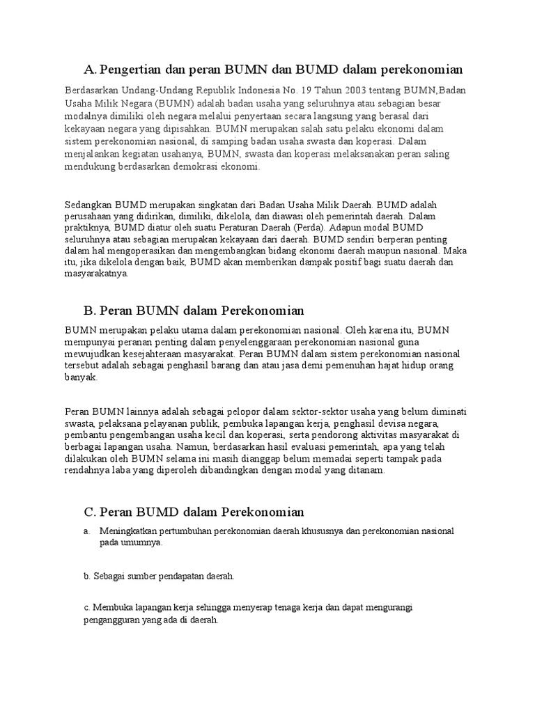 BUMD sebagai Motor Ekonomi Lokal