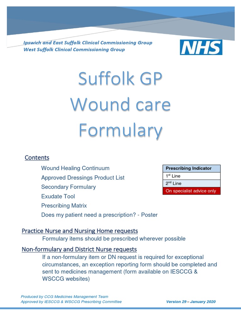 Primary Care Woundcare Formulary Final Version January 2020 PDF