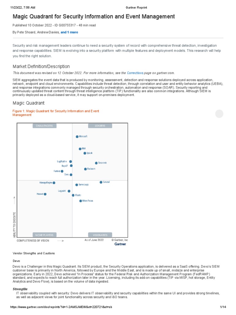 Gartner Magic Quadrant 2022 Utm