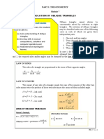 Part I: Trigonometry: Intended Learning Outcomes