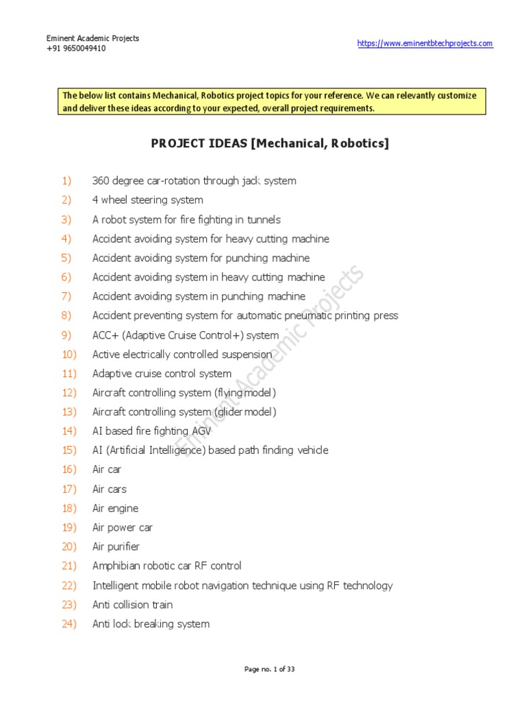 Innovative Mechatronics Project Ideas | PDF | Metal Fabrication | Anti ...