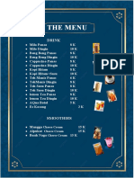 Menu Featuring Drinks, Smoothies and Cheese Cream Options