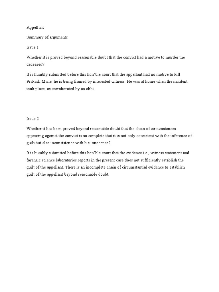 Summary of Arguments PDF