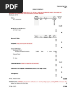 Application Budget Including Sample Notes