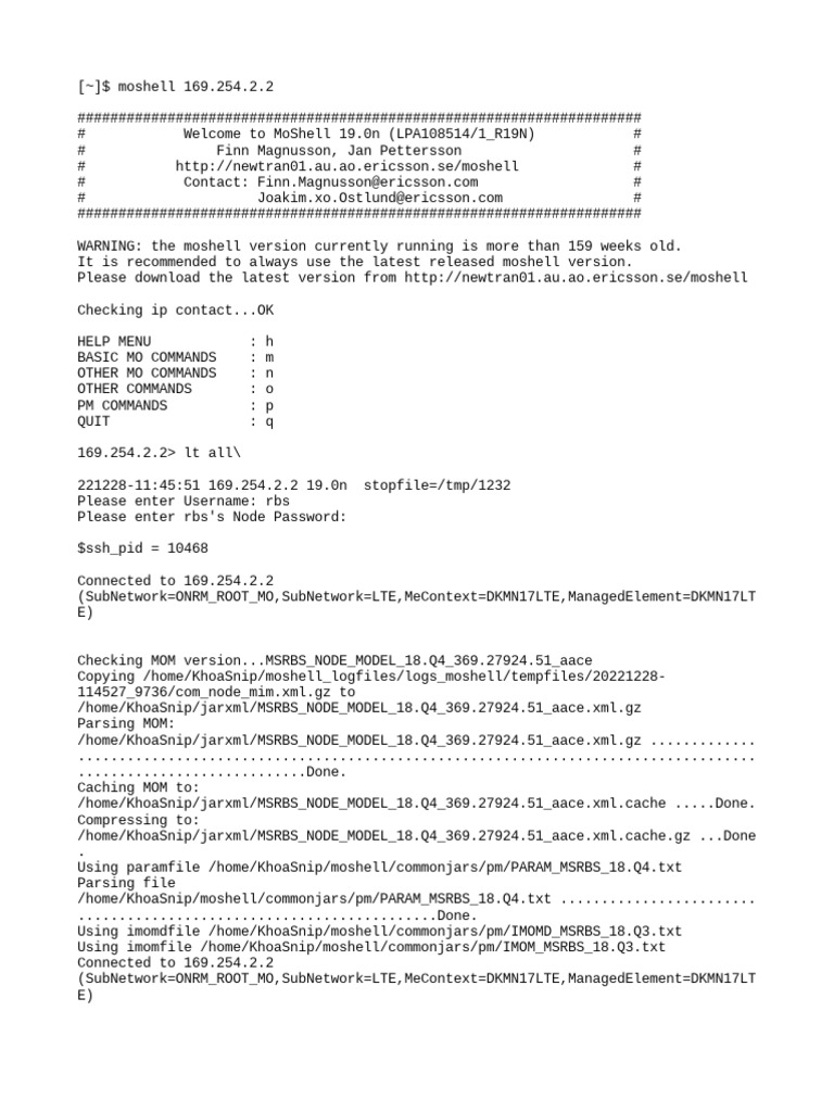 MoShell 19.0n Command Log Analysis | PDF | Utility Software ...