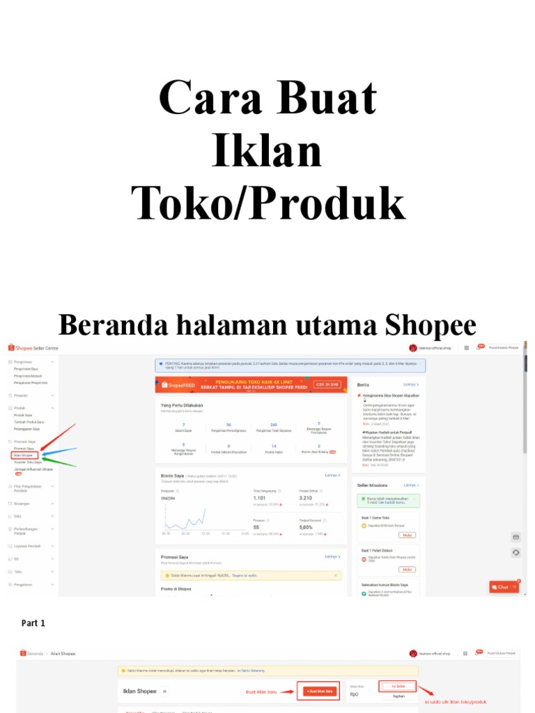 (Shopee) Cara Buat Iklan Toko | PDF