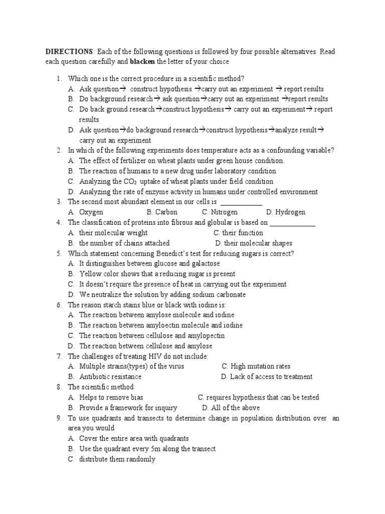Biology Worksheet For Grade 12 PDF Ecosystem Experiment
