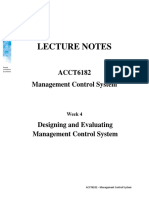 LN4-Designing and Evaluating Management Control Systems