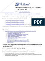 Analysis of 10 Important Changes in GST From 1st October 2022 - Taxguru - in PDF