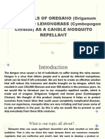 Potentials of Oregano (Origanum Vulgare) AND LEMONGRASS (Cymbopogon Citratus) As A Candle Mosquito Repellant