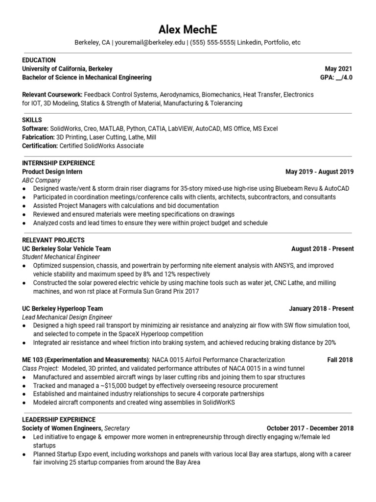 Picture Idea: Junior Mechanical Engineering Major Seeking Product Design Internship