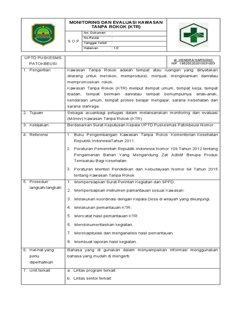 Prosedur Monitoring KTR untuk Kesehatan | PDF | Sains & Matematika ...