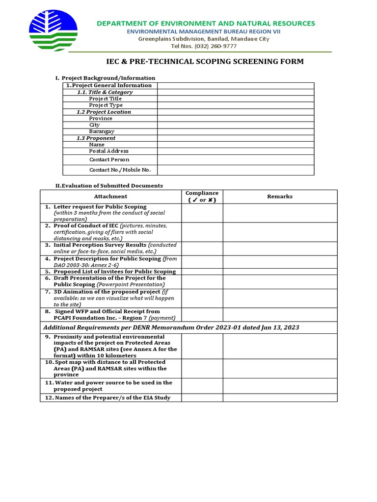 EIS Pre Scoping Requirements New DMO 2023 | PDF | Environmental Impact ...