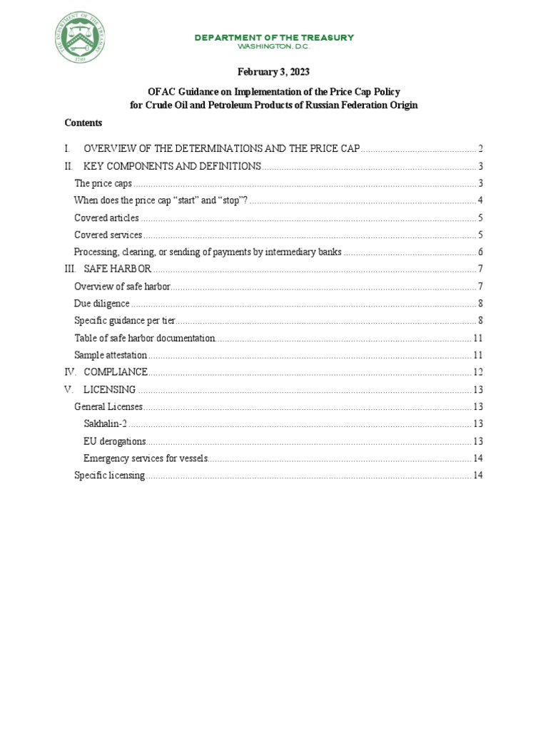Price Cap Guidance Combined 20230203 | PDF | Insurance | Petroleum