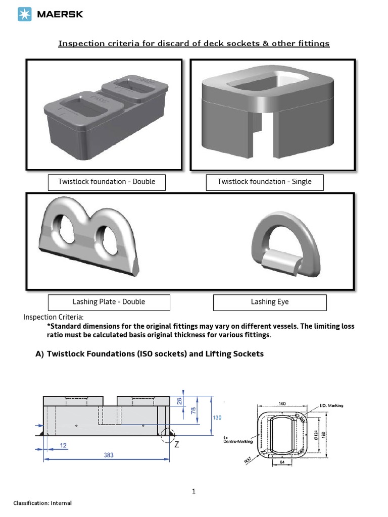 Deck Socket Inspection Criteria | PDF | Ships | Deck (Ship)